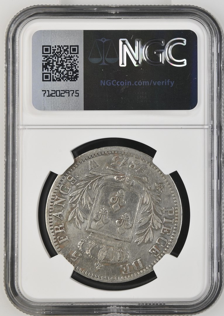  1815W FRANCE 5F LOUIS XVIII NGC XF DETAILS   