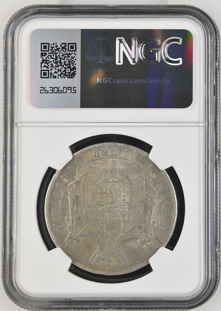  1811M ITALY 5L KINGDOM NGC XF DETAILS   